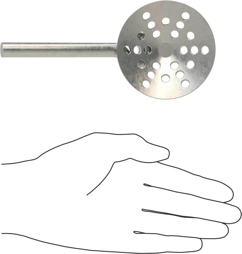 Kısa Saplı Skimmer, Çelik, 3“ Çaplı x 1/2” Derinlikte Kase