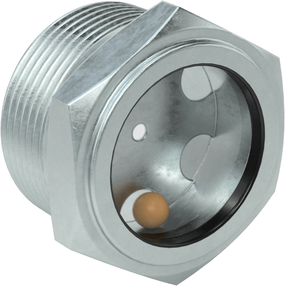 Koyu Sıvılar için Yüksek Görünürlüklü Nişangahlar, Çelik, 1-1/4 NPT, 125 PSI @ 70°F Maksimum