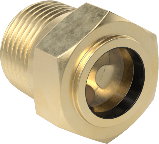 Koyu Sıvılar için Yüksek Görünürlüklü Nişangahlar, Pirinç, 3/8 NPTF, 100 PSI @ 70°F Maksimum