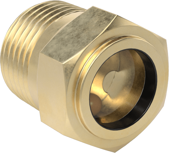 Koyu Sıvılar için Yüksek Görünürlüklü Nişangahlar, Pirinç, 1/2 NPTF, 100 PSI @ 70°F Maksimum