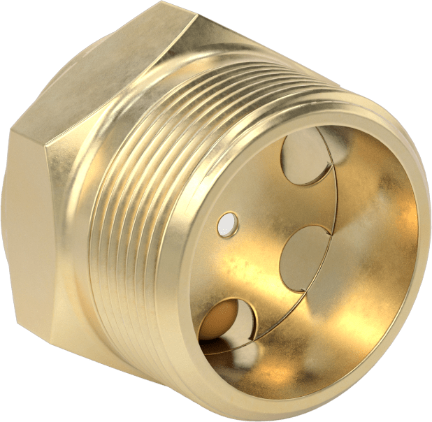 Koyu Sıvılar için Yüksek Görünürlüklü Nişangahlar, Pirinç, 1-1/2 NPTF, 70°F'de Maksimum 50 PSI