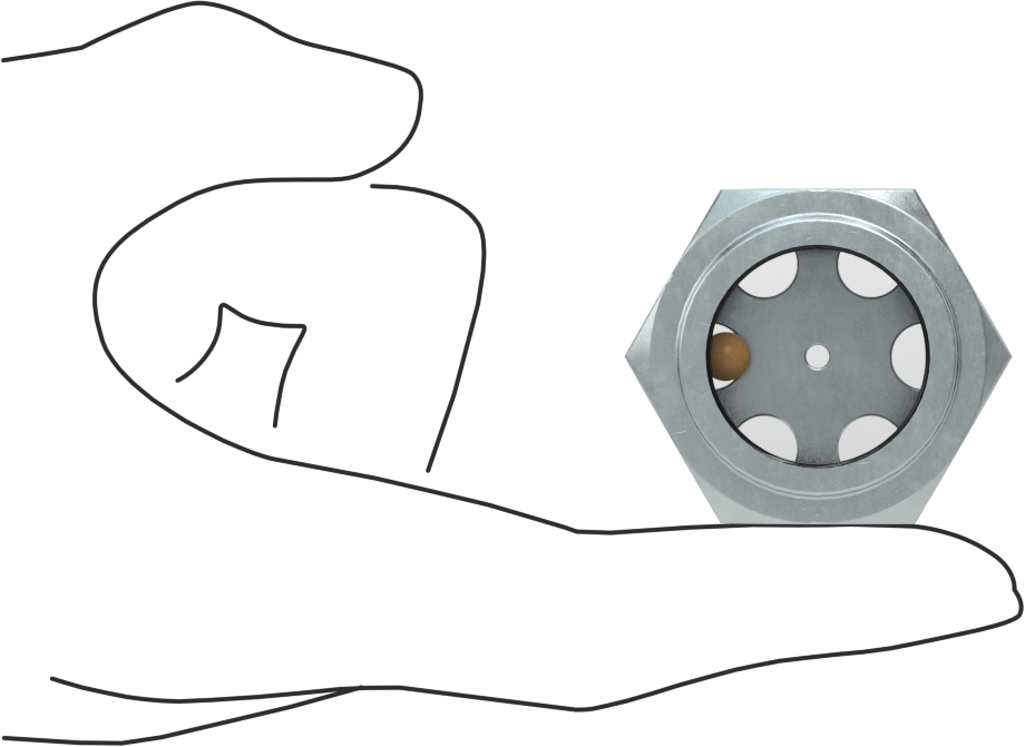 Koyu Sıvılar için Yüksek Görünürlüklü Nişangahlar, Çelik, 1-5/16"-12 UN/UNF, 70°F'de Maksimum 75 PSI
