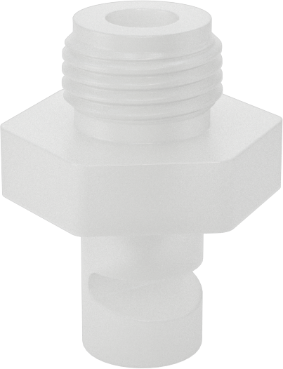 PFA Plastik Düz Püskürtme Nozulu, Ekstra Geniş Saptırmalı, 1/8 NPT Erkek, 0,1 gpm 20 PSI'da