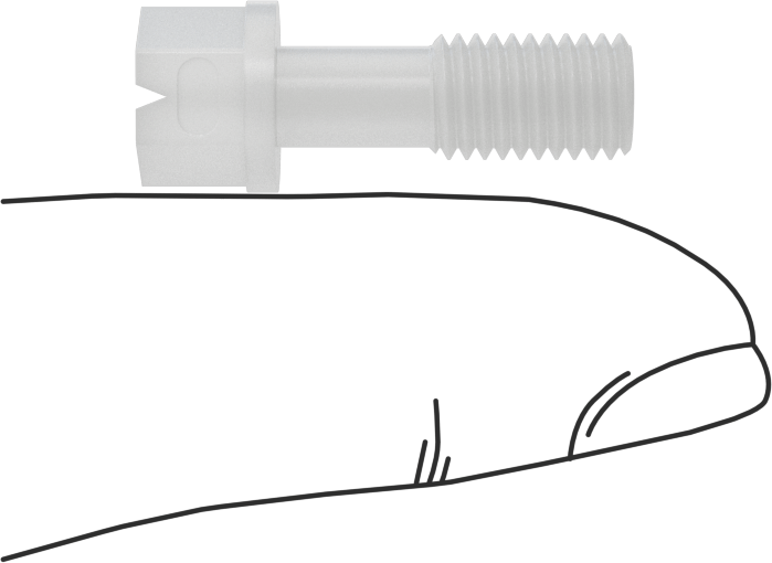 PFA Plastik Düz Püskürtme Nozulu, 1/4"-28 Diş, 0,1 gpm 20 PSI'da, 79 Derece Püskürtme Açısı
