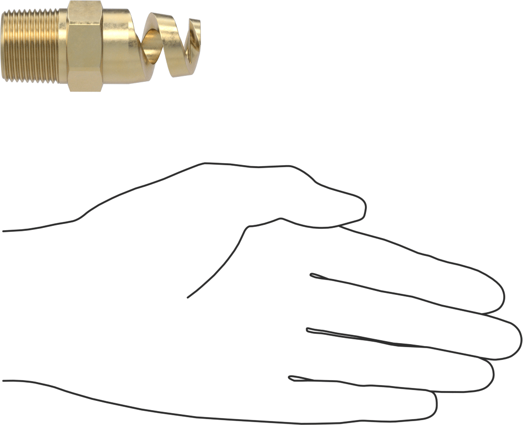 Yüksek Hacimli Tıkanmaya Dayanıklı Püskürtme Memesi, İçi Boş Konik, Pirinç, 3/4 NPT, 1/2" Delik Çapı, 120 Derece