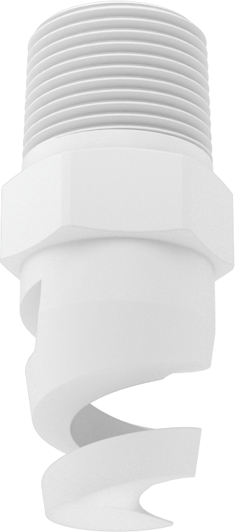 Yüksek Hacimli Tıkanmaya Dayanıklı Püskürtme Memesi, İçi Boş Konik, PTFE, 3/4 NPT, 1/2" Delik Çapı, 120 Derece