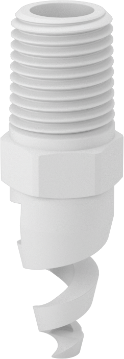 Yüksek Hacimli Tıkanmaya Dayanıklı Püskürtme Memesi, İçi Boş Konik, PTFE, 1/4 NPT, 0,13 inç Delik Çapı, 120 Derece