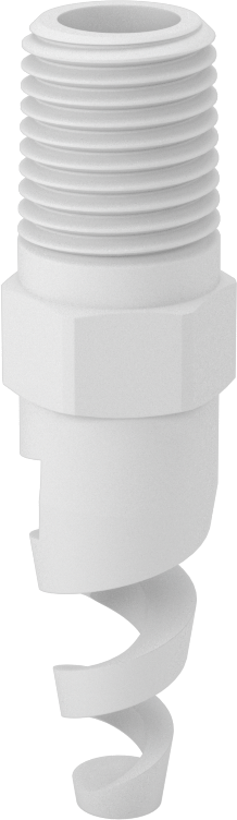 Yüksek Hacimli Tıkanmaya Dayanıklı Püskürtme Memesi, Tam Koni, PTFE, 1/4 NPT Erkek, 0,16" Delik, 60 Derece