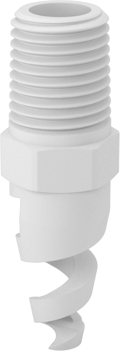 Yüksek Hacimli Tıkanmaya Dayanıklı Püskürtme Memesi, Tam Koni, PTFE, 1/4 NPT Erkek, 0,16" Delik, 120 Derece