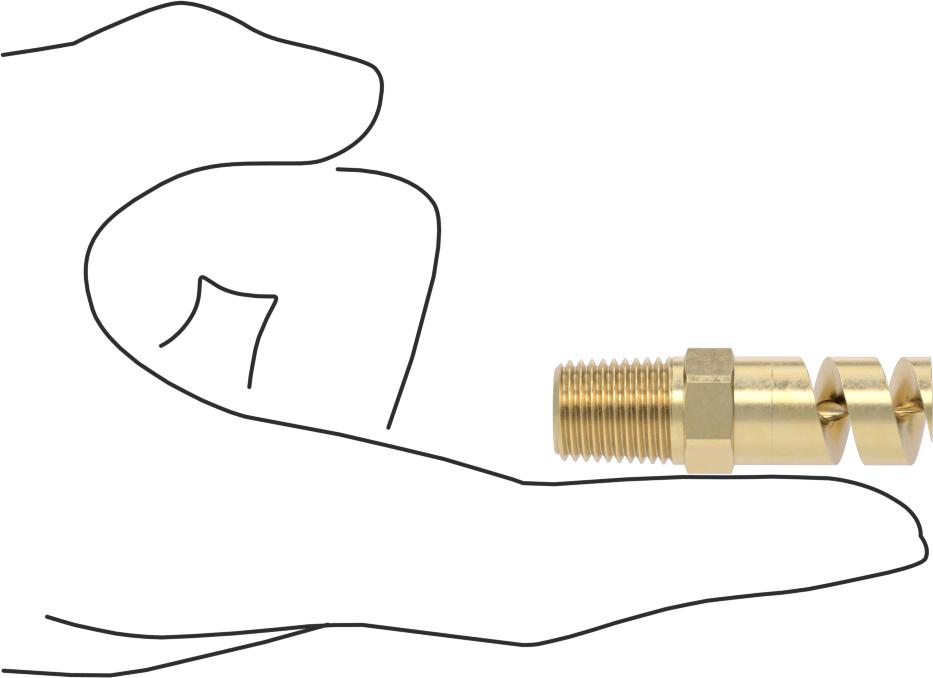 Yüksek Hacimli Tıkanmaya Dayanıklı Püskürtme Memesi, İçi Boş Konik, Pirinç, 1/4 NPT, 0,16" Delik Çapı, 180 Derece