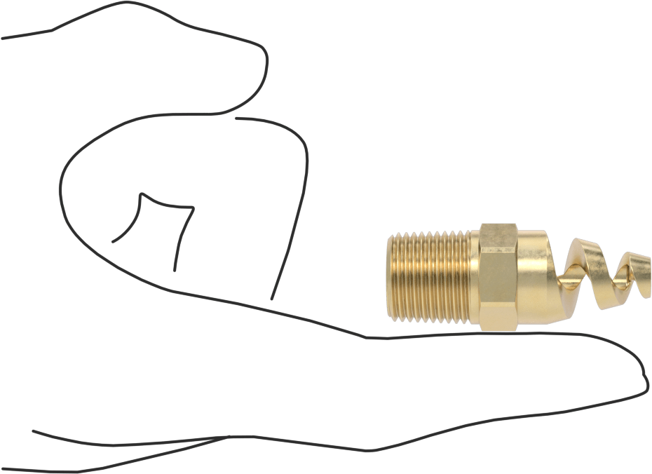 Yüksek Hacimli Tıkanmaya Dayanıklı Püskürtme Memesi, İçi Boş Konik, Pirinç, 3/8 NPT, 0,190" Delik Çapı, 50 Derece