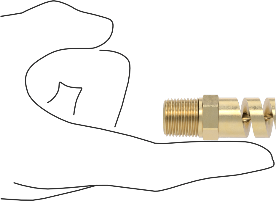 Yüksek Hacimli Tıkanmaya Dayanıklı Püskürtme Memesi, İçi Boş Konik, Pirinç, 3/8 NPT, 1/4" Delik Çapı, 180 Derece