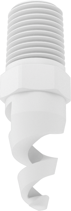 Yüksek Hacimli Tıkanmaya Dayanıklı Püskürtme Memesi, Tam Koni, PTFE, 1/4 NPT Erkek, 0,13 inç Delik, 120 Derece