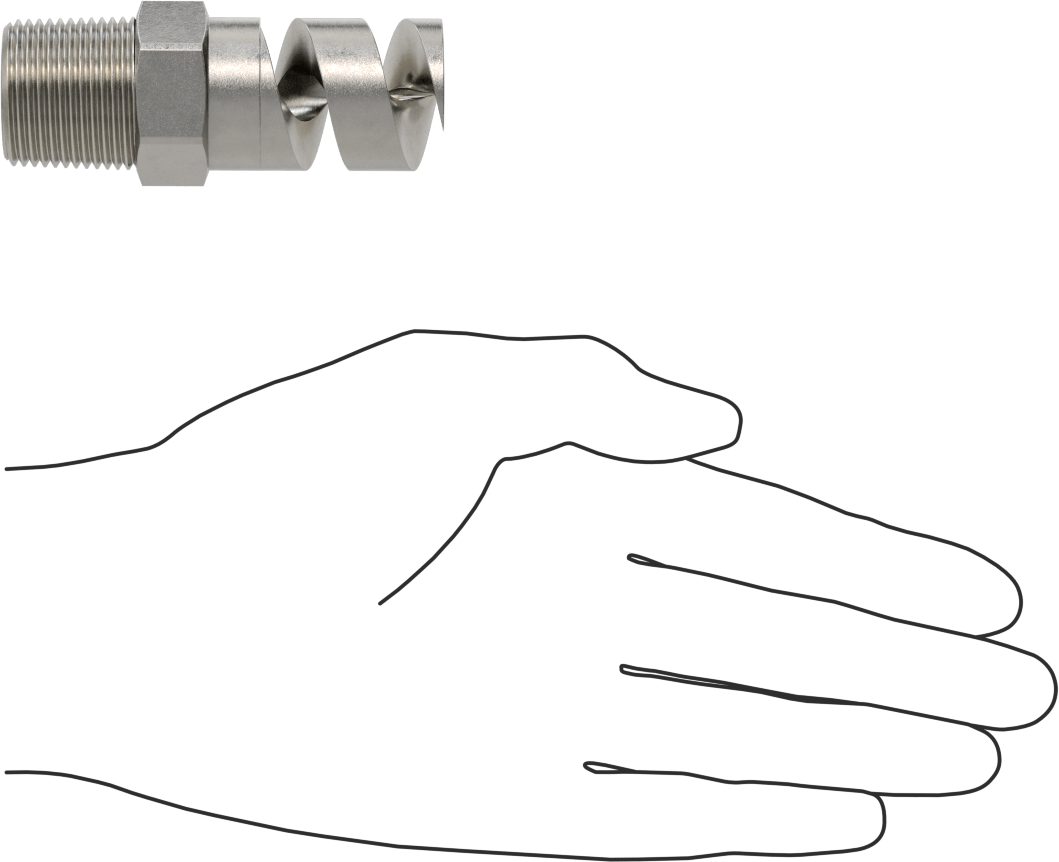 Yüksek Hacimli Tıkanmaya Dayanıklı Püskürtme Memesi, İçi Boş Konik, Pirinç, 3/4 NPT, 1/2" Delik Çapı, 180 Derece
