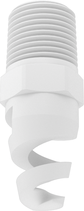 Yüksek Hacimli Tıkanmaya Dayanıklı Püskürtme Memesi, İçi Boş Konik, PTFE, 3/8 NPT, 1/4" Delik Çapı, 50 Derece