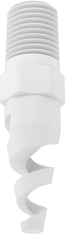 Yüksek Hacimli Tıkanmaya Dayanıklı Püskürtme Memesi, Tam Koni, PTFE, 1/4 NPT Erkek, 0,13 inç Delik, 60 Derece