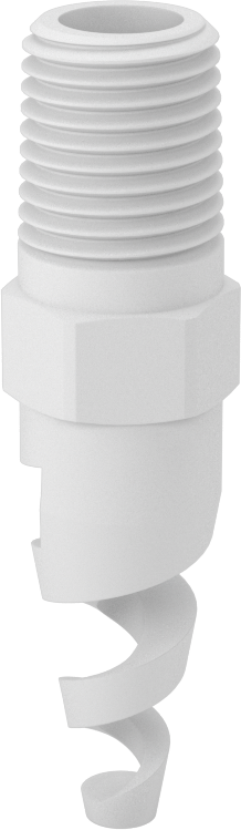 Yüksek Hacimli Tıkanmaya Dayanıklı Püskürtme Memesi, Tam Koni, PTFE, 1/4 NPT Erkek, 0,13 inç Delik, 60 Derece