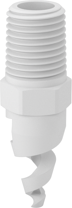 Yüksek Hacimli Tıkanmaya Dayanıklı Püskürtme Memesi, İçi Boş Konik, PTFE, 1/4 NPT, 0,09" Delik Çapı, 120 Derece