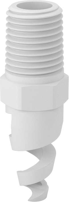Yüksek Hacimli Tıkanmaya Dayanıklı Püskürtme Memesi, İçi Boş Konik, PTFE, 1/4 NPT, 0,16" Delik Çapı, 50 Derece