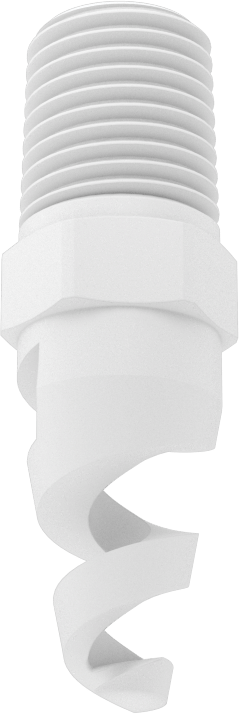 Yüksek Hacimli Tıkanmaya Dayanıklı Püskürtme Memesi, İçi Boş Konik, PTFE, 1/4 NPT, 0,16" Delik Çapı, 50 Derece