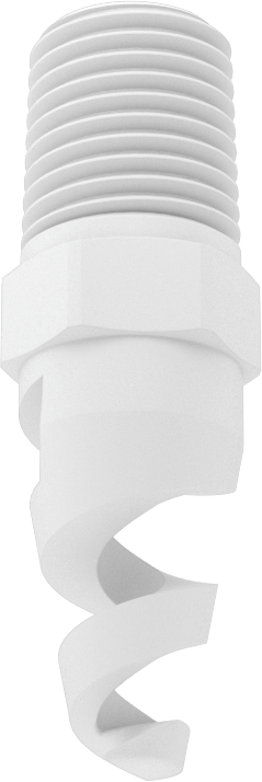 Yüksek Hacimli Tıkanmaya Dayanıklı Püskürtme Memesi, İçi Boş Konik, PTFE, 1/4 NPT, 0,16" Delik Çapı, 120 Derece