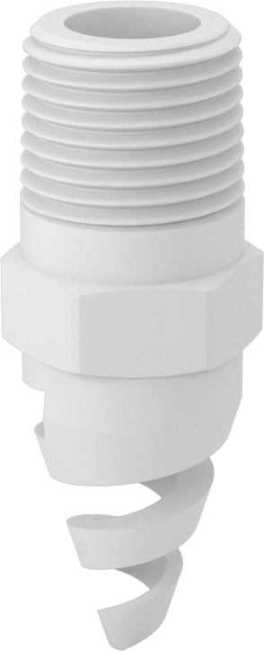 Yüksek Hacimli Tıkanmaya Dayanıklı Püskürtme Memesi, İçi Boş Konik, PTFE, 1/2 NPT, 0,38" Delik Çapı, 120 Derece