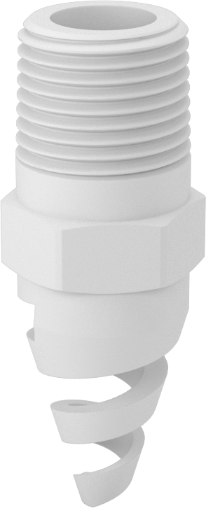 Yüksek Hacimli Tıkanmaya Dayanıklı Püskürtme Memesi, İçi Boş Konik, PTFE, 1/2 NPT, 0,44" Delik Çapı, 120 Derece
