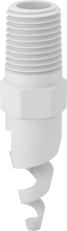 Yüksek Hacimli Tıkanmaya Dayanıklı Püskürtme Memesi, Tam Koni, PTFE, 1/4 NPT Erkek, 0,09 inç Delik, 60 Derece