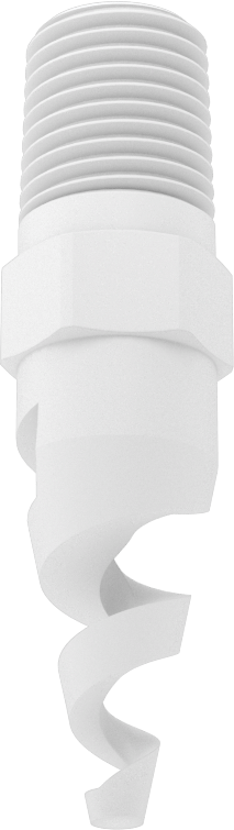 Yüksek Hacimli Tıkanmaya Dayanıklı Püskürtme Memesi, Tam Koni, PTFE, 1/4 NPT Erkek, 0,09 inç Delik, 60 Derece