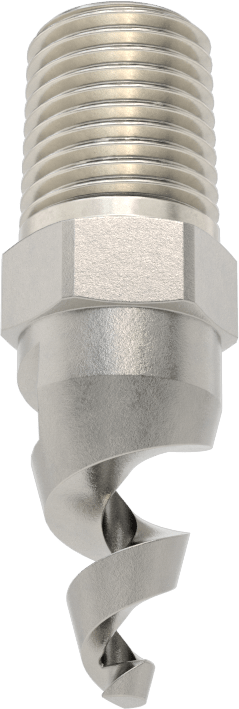 Yüksek Hacimli Tıkanmaya Dayanıklı Püskürtme Memesi, Tam Koni, PTFE, 1/4 NPT Erkek, 0,09 inç Delik, 120 Derece