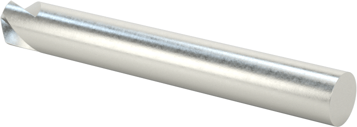 Kobalt Çelik Havşa, Perçinler için, 100 Derece, Kaplamasız, 3 Oluk, 1/4" Gövde Çapı
