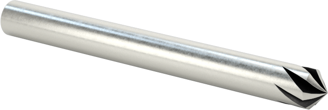 Kobalt Çelik Havşa, Perçinler için, 100 Derece, Siyah Oksit, 6 Yiv, 1/8" Gövde Çapı