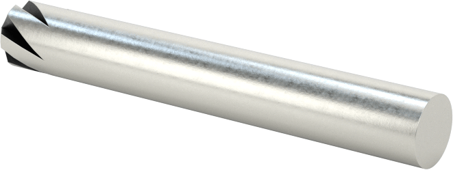 Kobalt Çelik Havşa, Perçin için, 100 Derece, Siyah Oksit, 6 Yiv, 3/16" Gövde Çapı