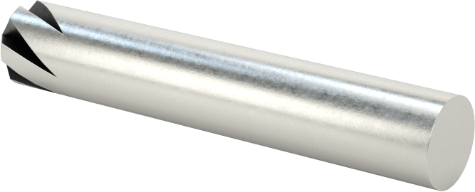 Kobalt Çelik Havşa, Perçinler için, 100 Derece, Siyah Oksit, 6 Yiv, 1/4" Gövde Çapı