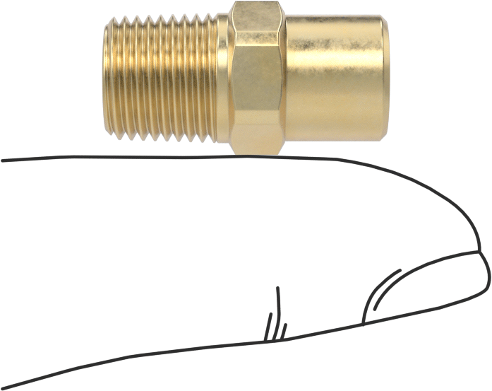Tam Konili Püskürtme Nozulu, Pirinç, 1/8 NPT Erkek, 0,5 gpm 20 PSI'da, 120 Derece Açı