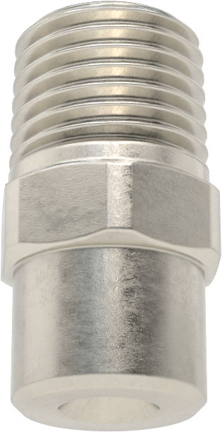 Tam Konili Püskürtme Nozulu, Paslanmaz Çelik, 1/4 NPT Erkek, 20 PSI'da 0,7 gpm, 120 Derece Açı