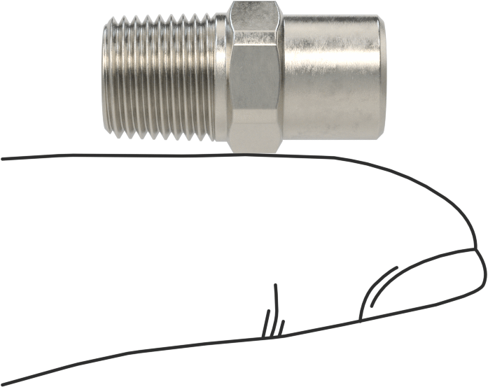 Tam Konili Püskürtme Nozulu, 303 Paslanmaz Çelik, 1/8 NPT Erkek, 0,1 gpm 20 PSI'da, 60 Derece Açı