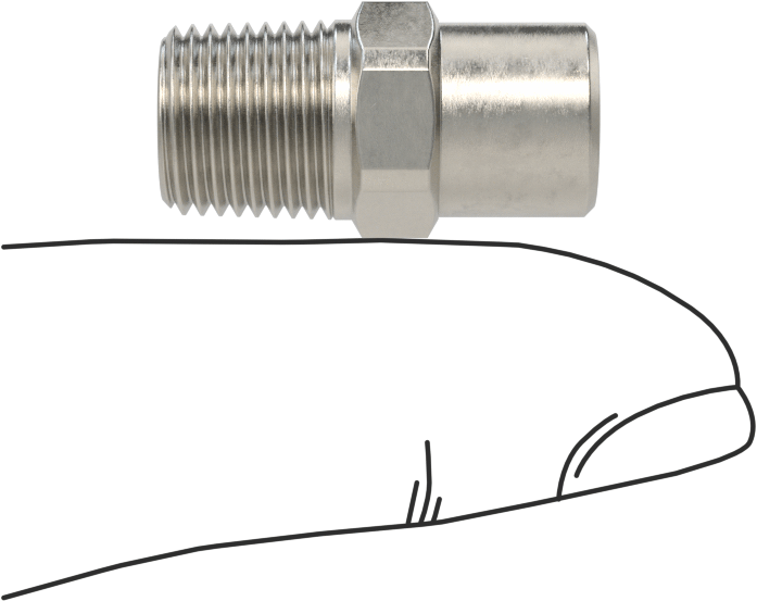 Tam Konili Püskürtme Nozulu, 303 Paslanmaz Çelik, 1/8 NPT Erkek, 0,5 gpm 20 PSI'da, 60 Derece Açı