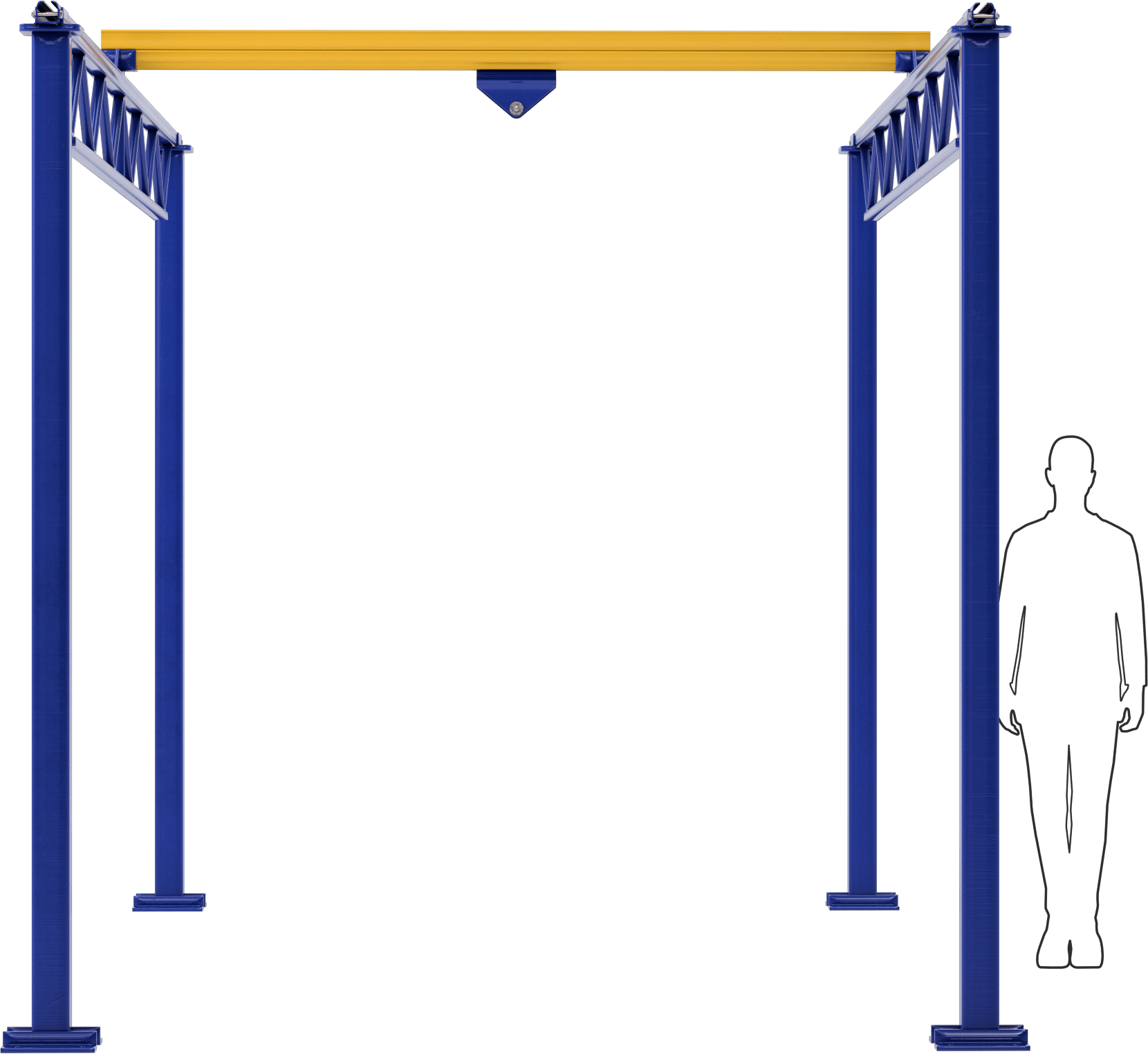 İş İstasyonu Vinci, 1/2 Ton Kapasite, 8 Fit Hareketli Kiriş Uzunluğu
