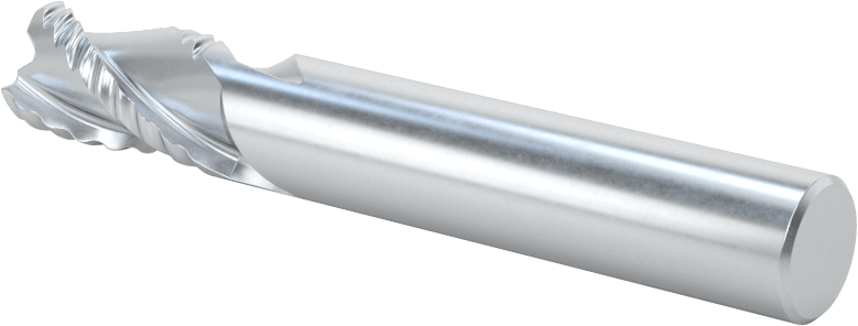 Alüminyum için Kaba Kobalt Çelik Kare Uçlu Freze, Pirinç, ve Bronz, 3/8" Freze Çapı, 2-1/2" Toplam Uzunluk