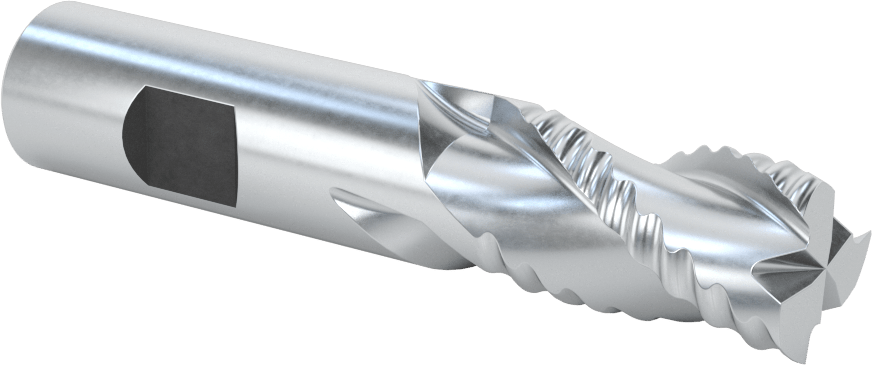 Alüminyum için Kaba Kobalt Çelik Kare Uçlu Freze, Pirinç, ve Bronz, 3/4" Freze Çapı, 3-7/8" Toplam Uzunluk