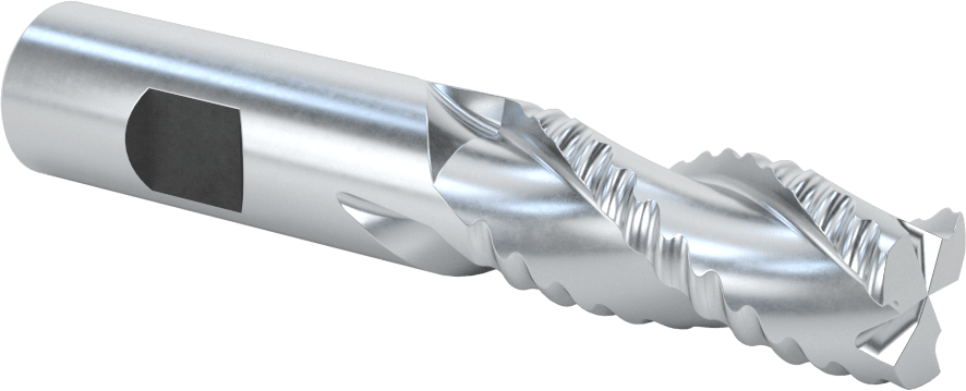 Alüminyum için Kaba Kobalt Çelik Kare Uçlu Freze, Pirinç, ve Bronz, 3/4" Freze Çapı, 4-1/4" Toplam Uzunluk