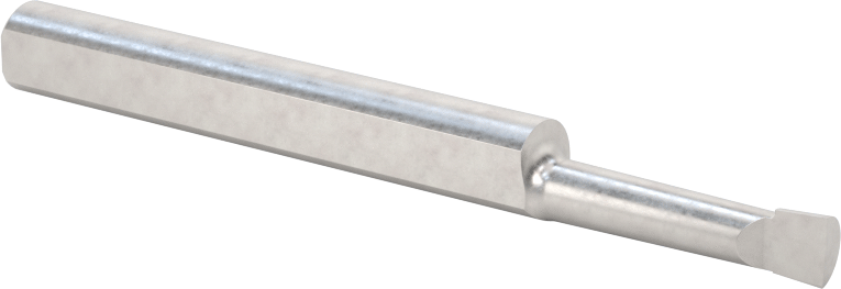 Küçük Çaplı Yuvarlak Şaftlı Delme Torna Takımı, 1/4" Şaft Çapı, 0,180" Çap, 3/4 inç Derin Delik