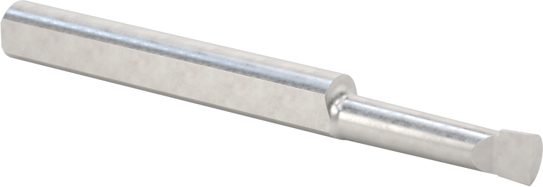 Küçük Çaplı Yuvarlak Şaftlı Delme Torna Takımı, 1/4" Şaft Çapı, 0,200" Çap, 0,800" Derin Delik