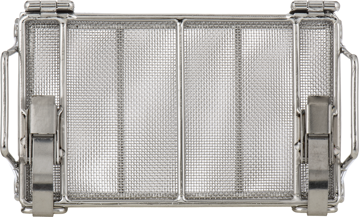 Paslanmaz Çelik Tel Dikdörtgen Parça Sepeti, Kapalı, 5“ Uzunluk x 3” Genişlik x 1" Yükseklik, 24 x 24 Göz Boyutu