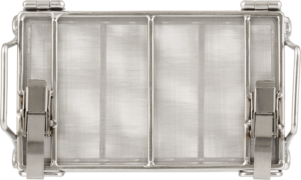 Paslanmaz Çelik Tel Dikdörtgen Parça Sepeti, Kapalı, 5“ Uzunluk x 3” Genişlik x 1" Yükseklik, 60 x 60 Ağ Boyutu