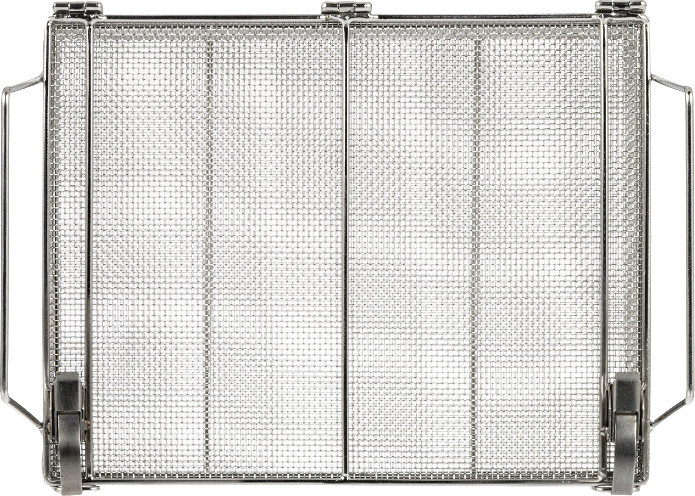 Paslanmaz Çelik Tel Dikdörtgen Parça Sepeti, Kapalı, 9“ Uzunluk x 7” Genişlik x 3" Yükseklik, 12 x 12 Göz Boyutu