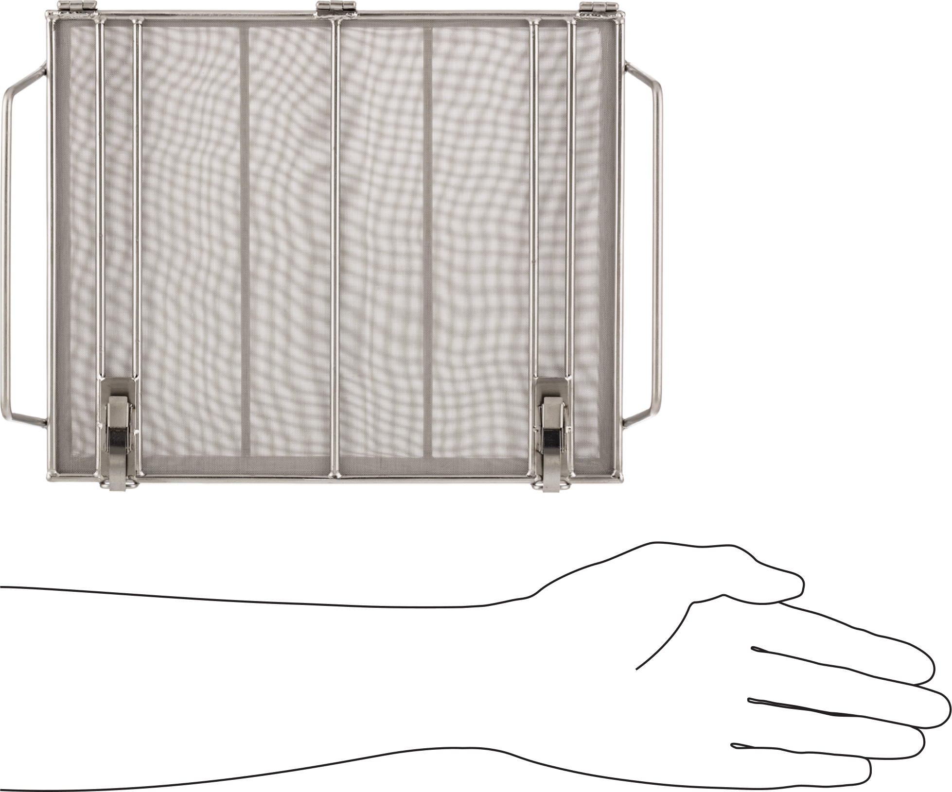 Paslanmaz Çelik Kapalı Tel Kare Sepet, 11" Uzunluk, 60X60 Mesh