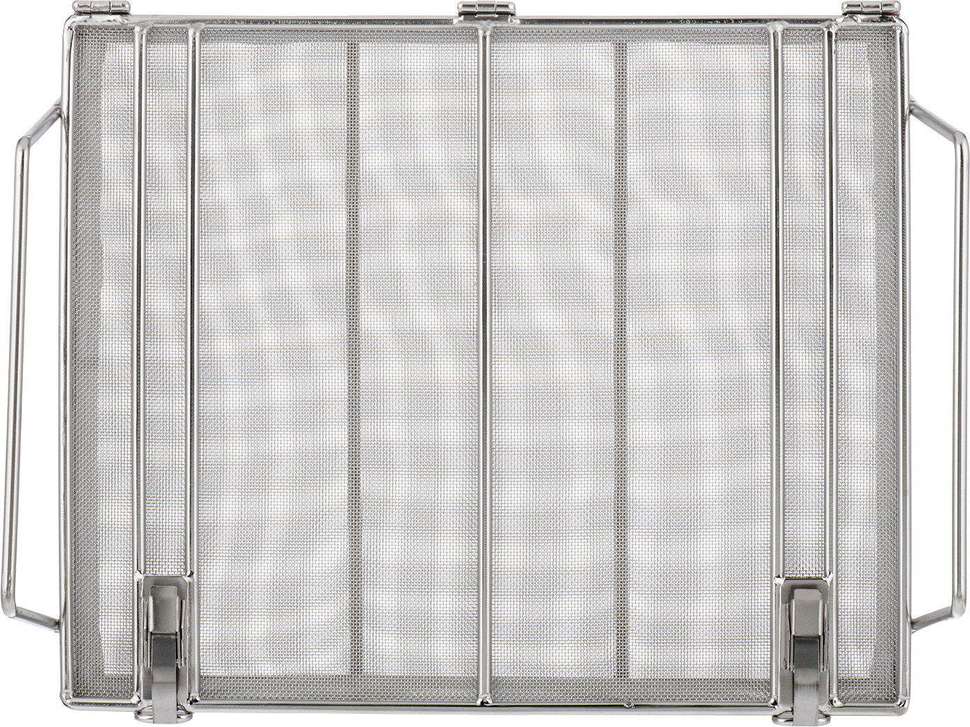 Paslanmaz Çelik Tel Dikdörtgen Parça Sepeti, Kapalı, 11“ Uzunluk x 9” Genişlik x 3" Yükseklik, 24 x 24 Mesh