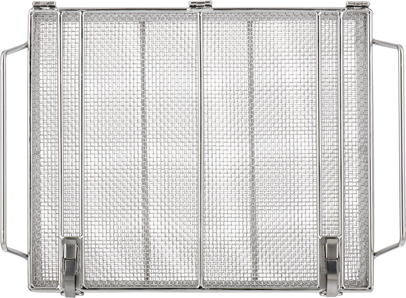 Paslanmaz Çelik Tel Dikdörtgen Parça Sepeti, Kapalı, 11“ Uzunluk x 9” Genişlik x 3" Yükseklik, 8 x 8 Örgü Boyutu